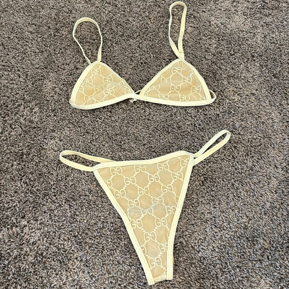 Gucci Other - Gucci Ivory Sheer Bikini Set